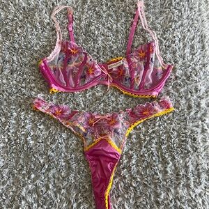 For Love and Lemons Plumeria Bouquet Lingerie Set